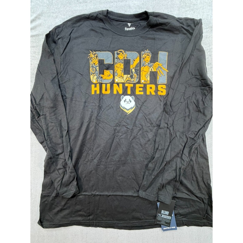 New Fanatics CDH Hunters Long Sleeve shirt Overwatch League Black 2XL